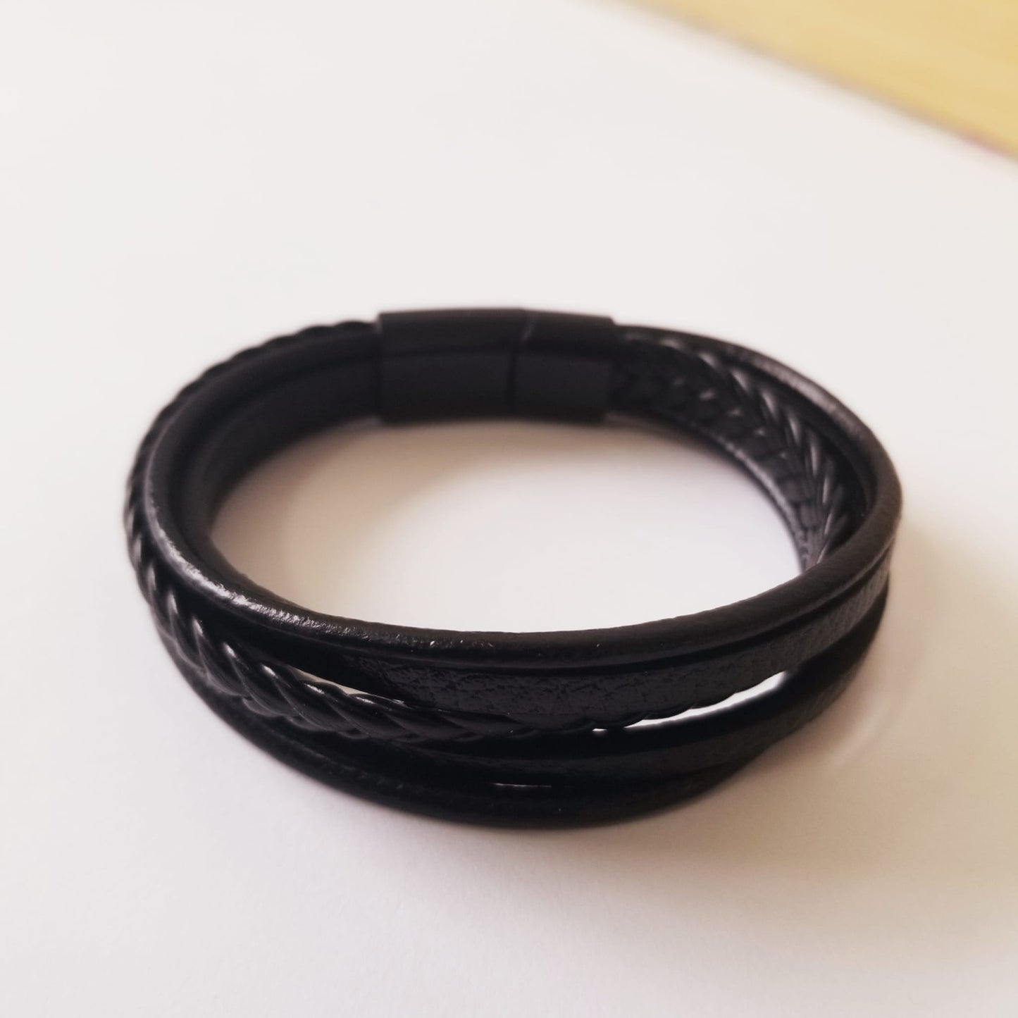 Braided Layered Leather Bracelet | Men