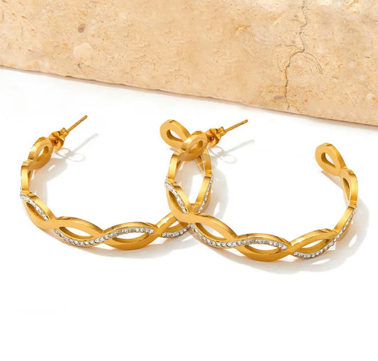 Twisted Zircon Hoop