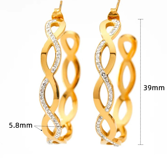 Twisted Zircon Hoop