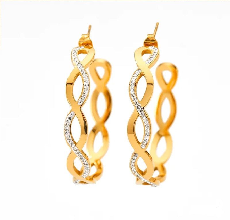 Twisted Zircon Hoop