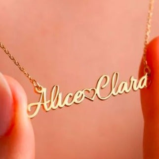 Custom Double Name Necklace - Side by Side Double Names