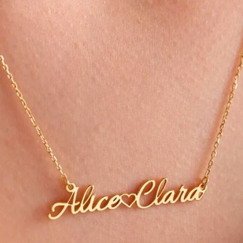 Custom Double Name Necklace - Side by Side Double Names