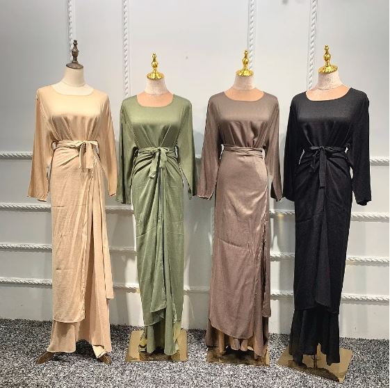 Jera 3 pcs Dress/Abaya - Sage