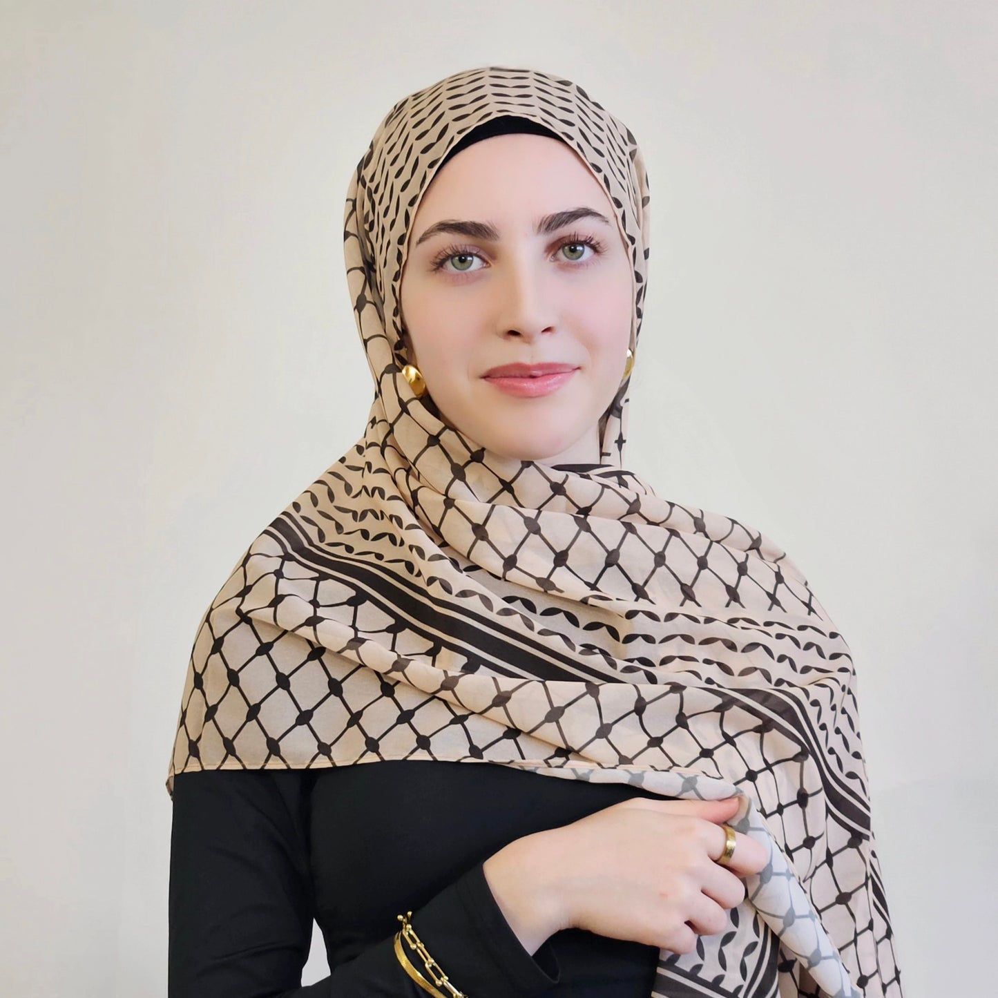 Keffiyah Chiffon Hijab - Homeland Rustic Brown