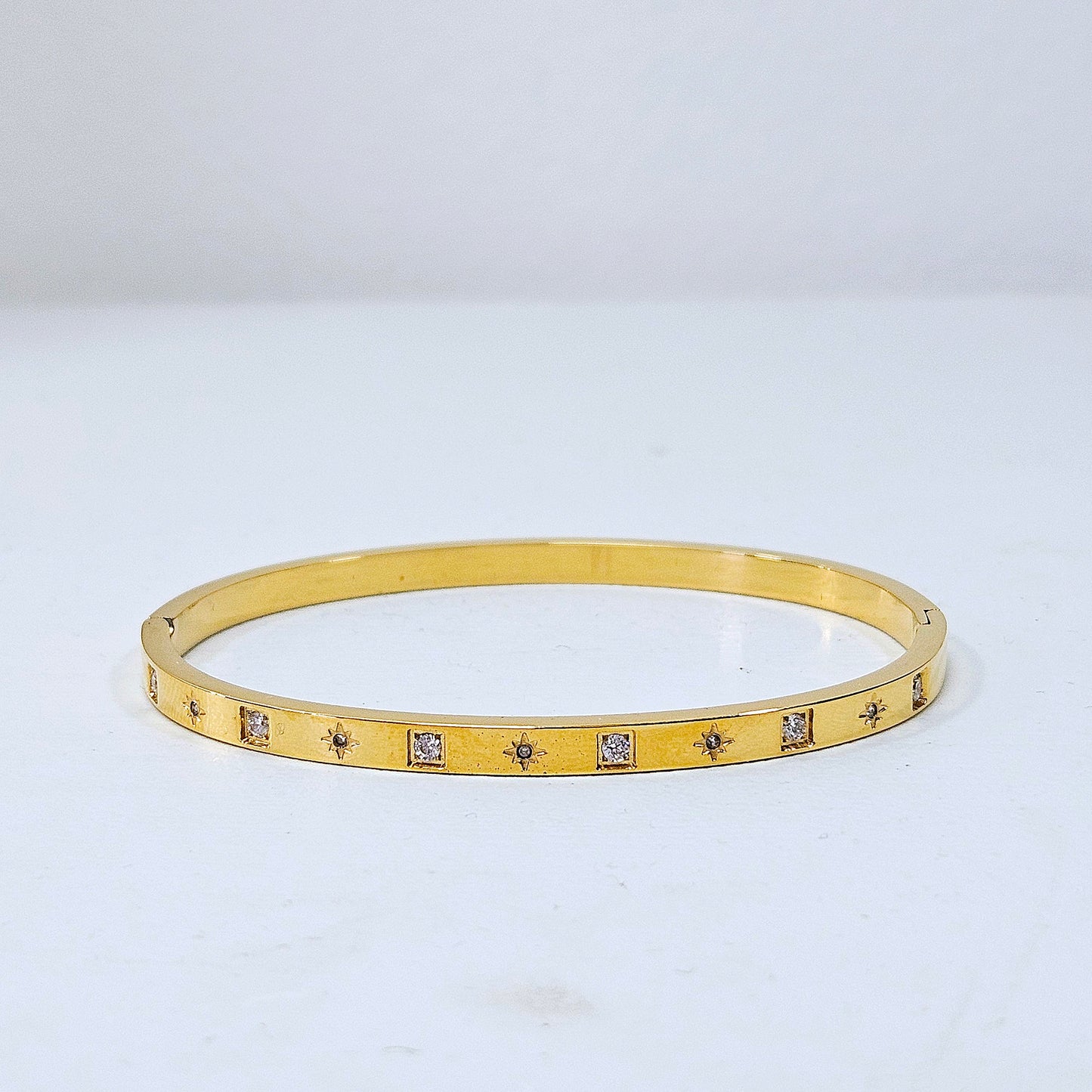 Square North Star Alternating Gem Cuff