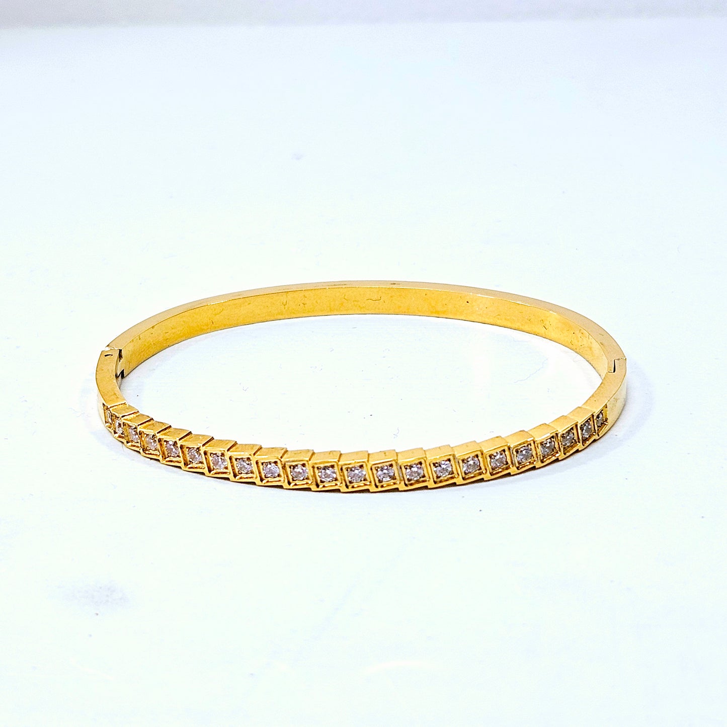 Geometric Gemmed Snap Cuff