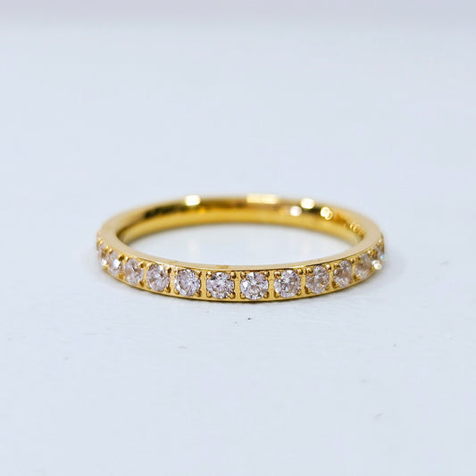 Thin Gemmed All Rounded Ring