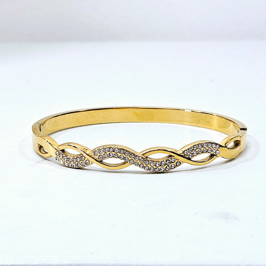Braided Gemmed Snap Cuff