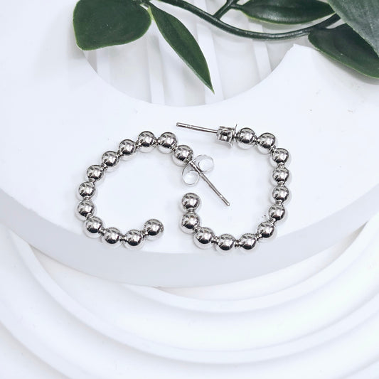 Bubble C Earrings - Silver