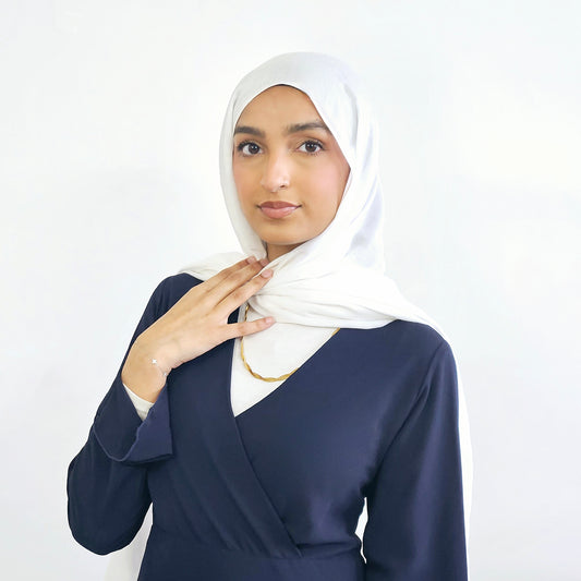 Layered V-Neck Chiffon Dress - Navy Blue