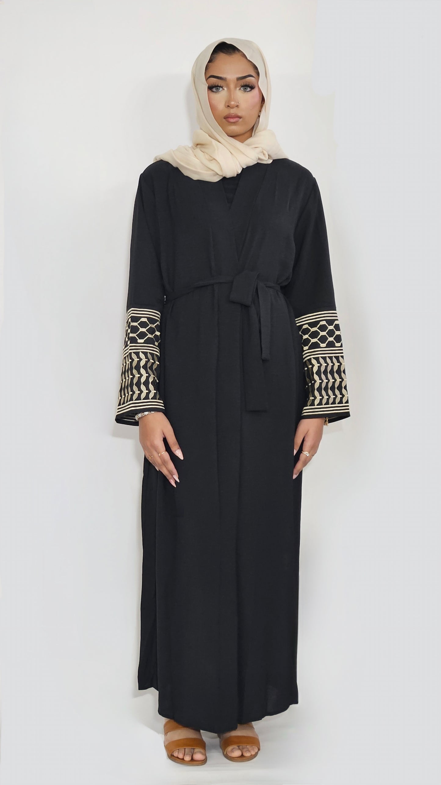 Palestine Keffiyeh Abaya - Black