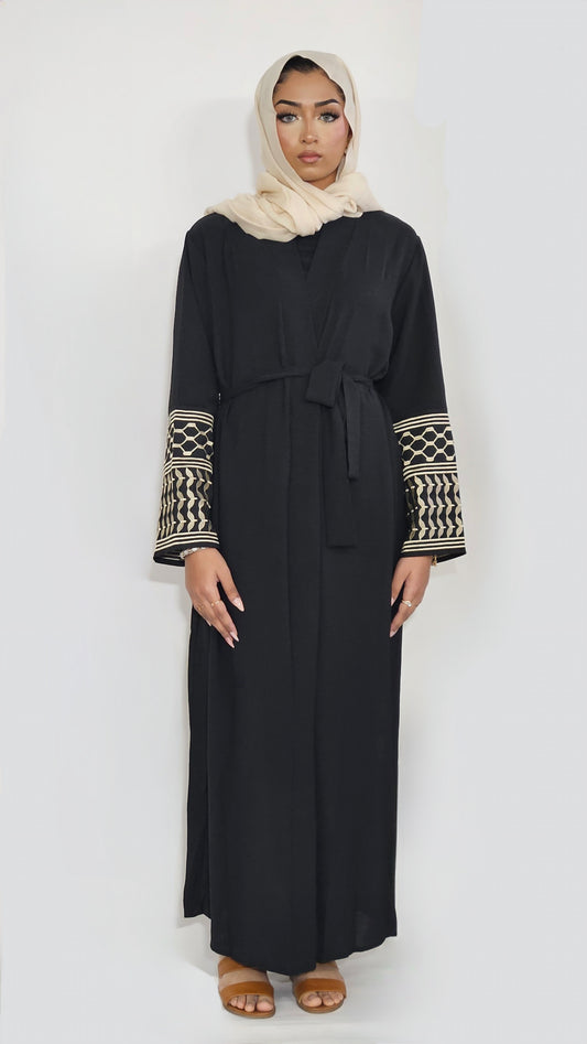 Palestine Keffiyeh Abaya - Black