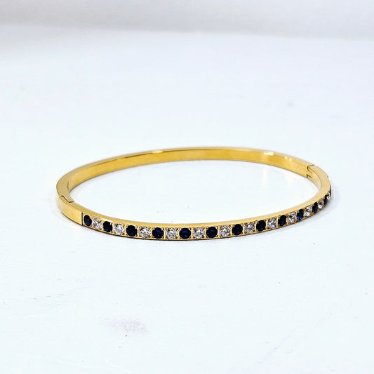 Gemmed Navy Snap Cuff