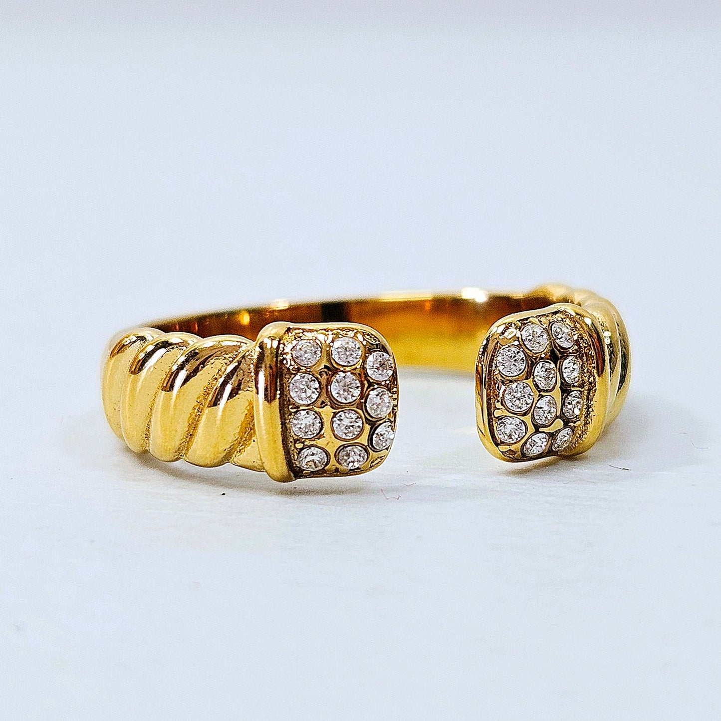 Braided Gem Open Ring