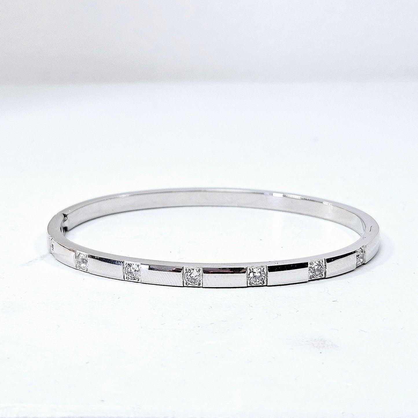 Gemmed Satellite Snap Cuff Silver