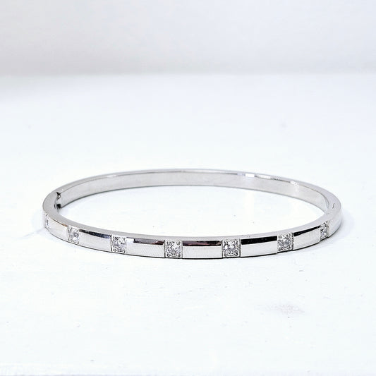Gemmed Satellite Snap Cuff Silver