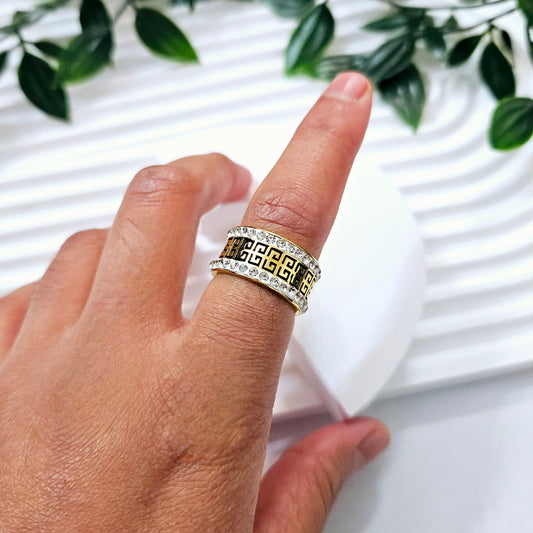 Aztec Gemmed Ring