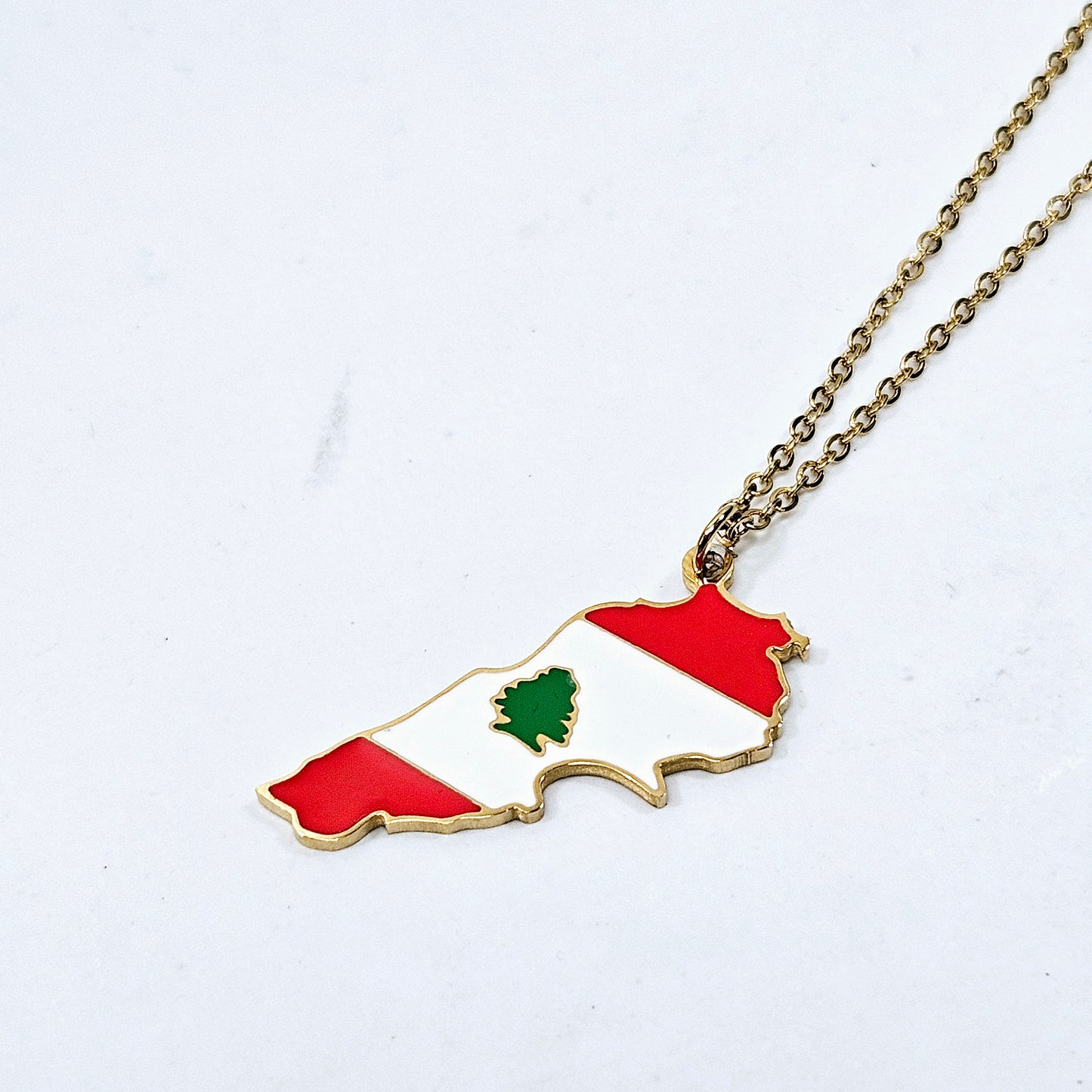 Lebanon Colored Map Necklace