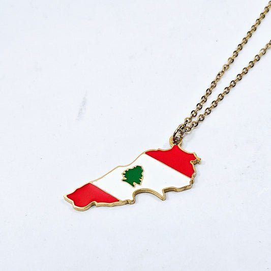Lebanon Colored Map Necklace