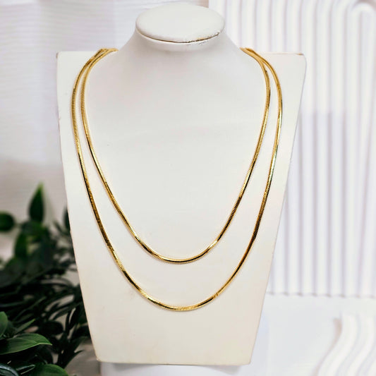 3mm Long Snake Chain - Gold
