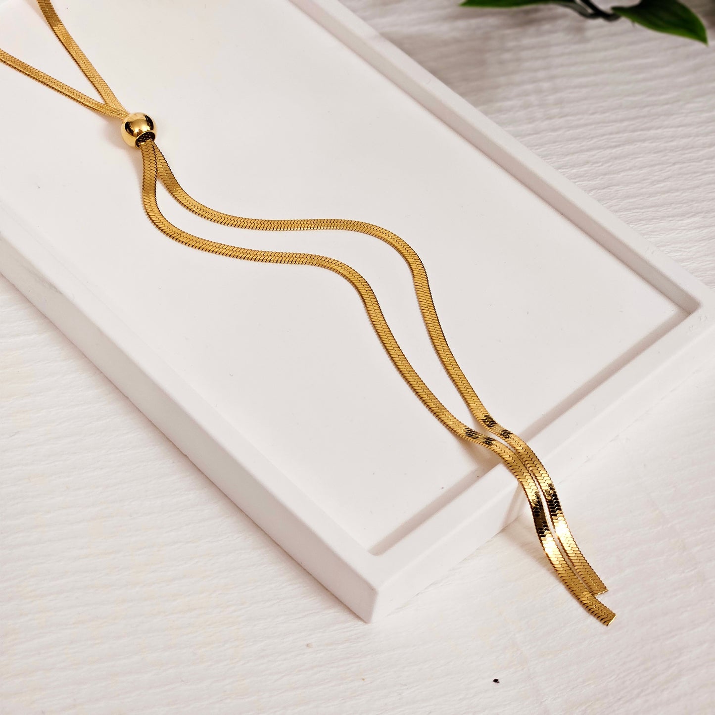 Adjustable Ball Y Necklace