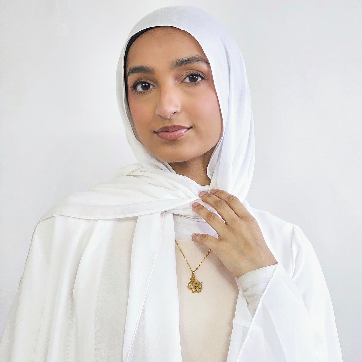 Tiered Open Chiffon Abaya - White