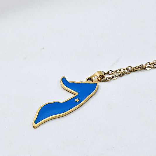 Somalia Colored Map Necklace