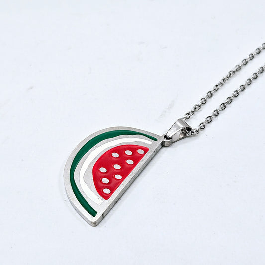 Watermelon Silver Necklace