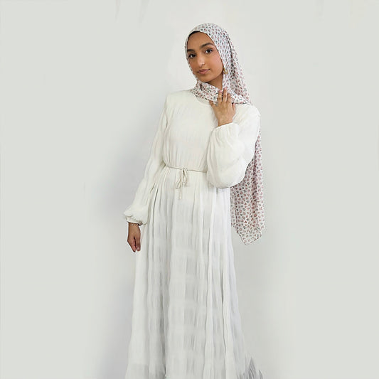 Ripple Dress - White