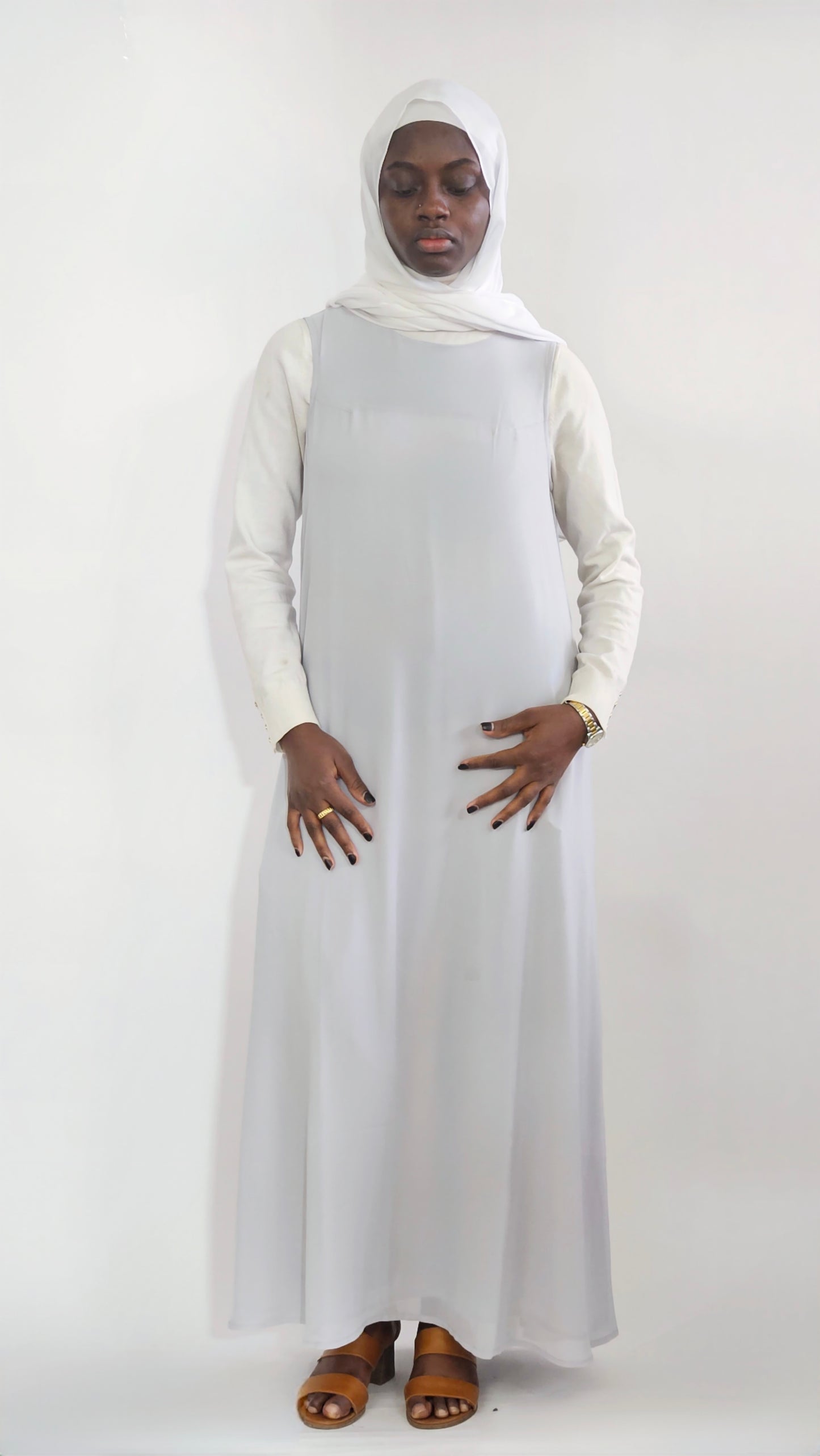 Chiffon Under Abaya - Light Grey