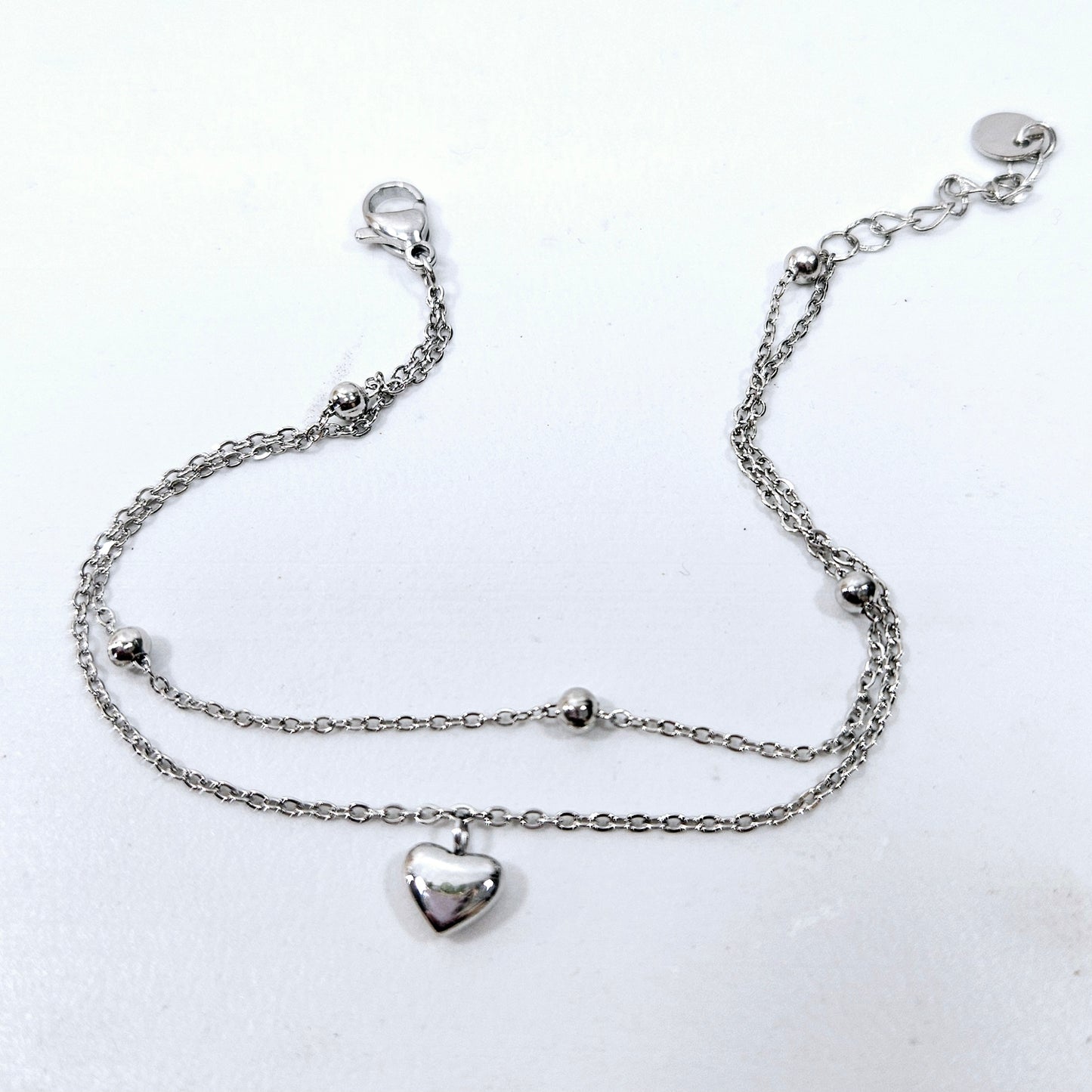 Heart Dotted Double Layered Anklet