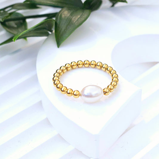 Beaded Pearl Ring