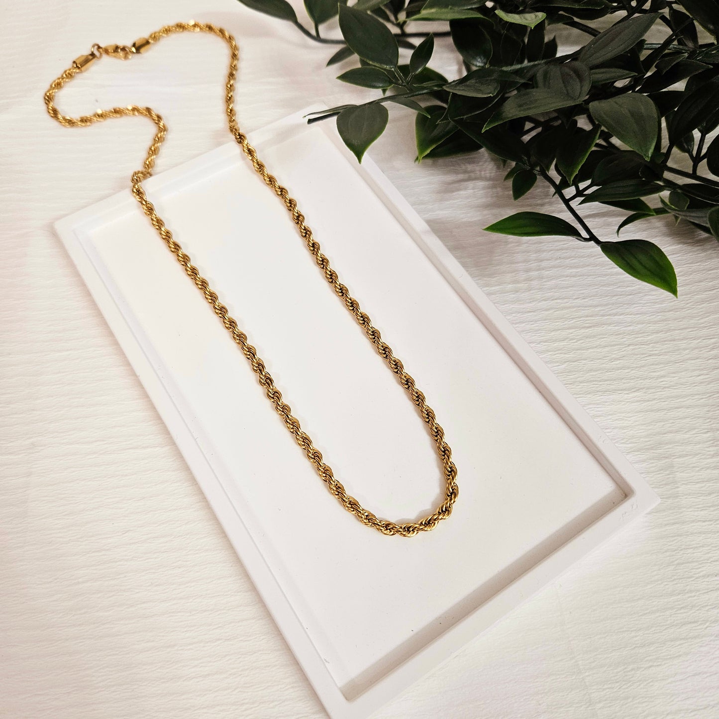 1mm Rope Chain Necklace - Gold