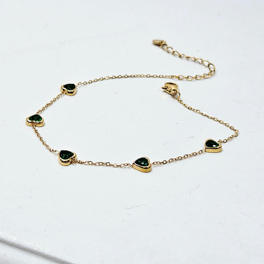 Green Heart Anklet