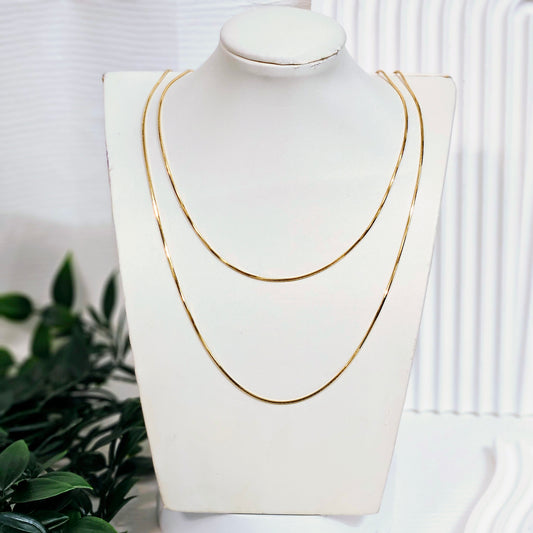 1mm Long Snake Chain - Gold