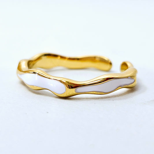 White Modern Adjustable Ring