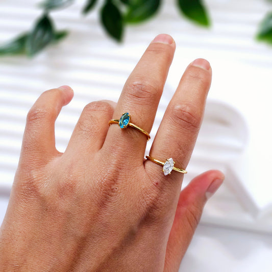 Dainty Single Gemmed Everyday Ring