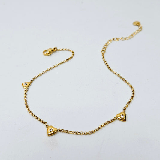 Heart Gem Anklet