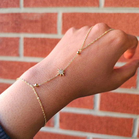 North Star Hand Chain - Gold