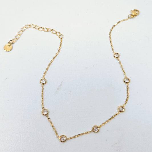 Gem Circle Satellite Sparkle Anklet