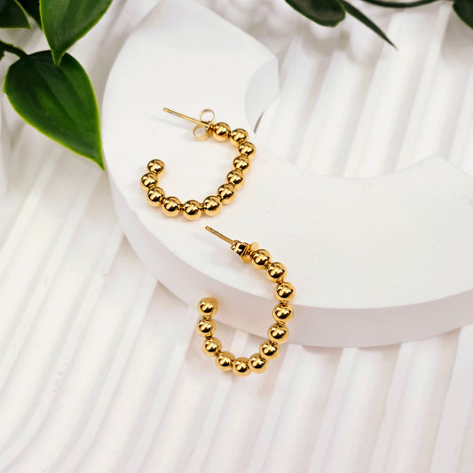 Bubble C Earrings - Gold
