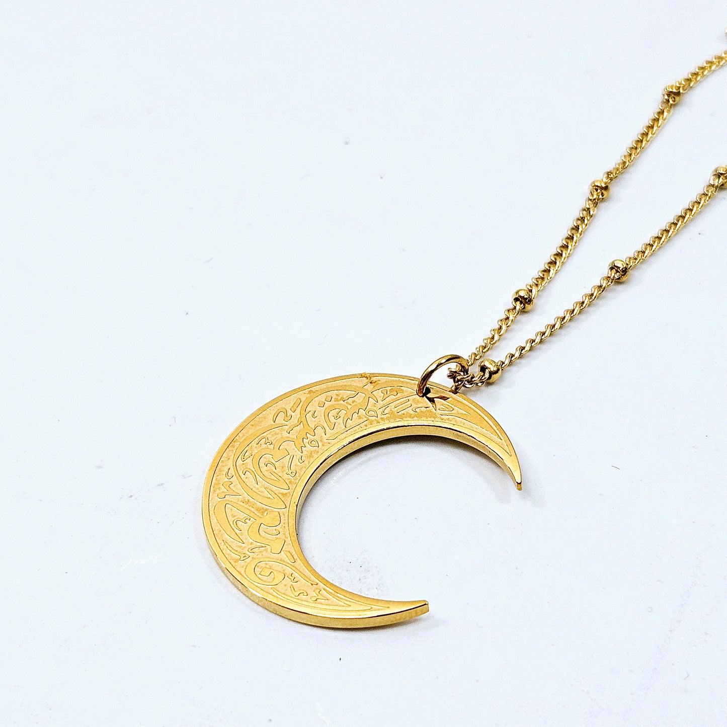 After Hardship Comes Ease Moon Necklace