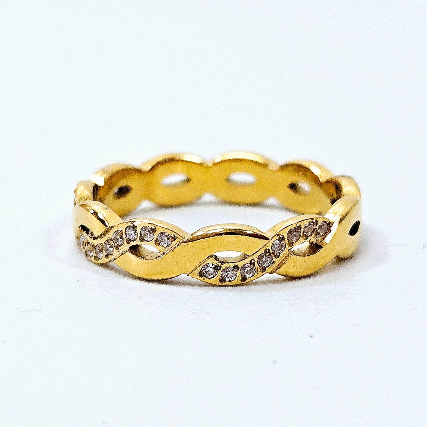 Flat Braided Gem Ring