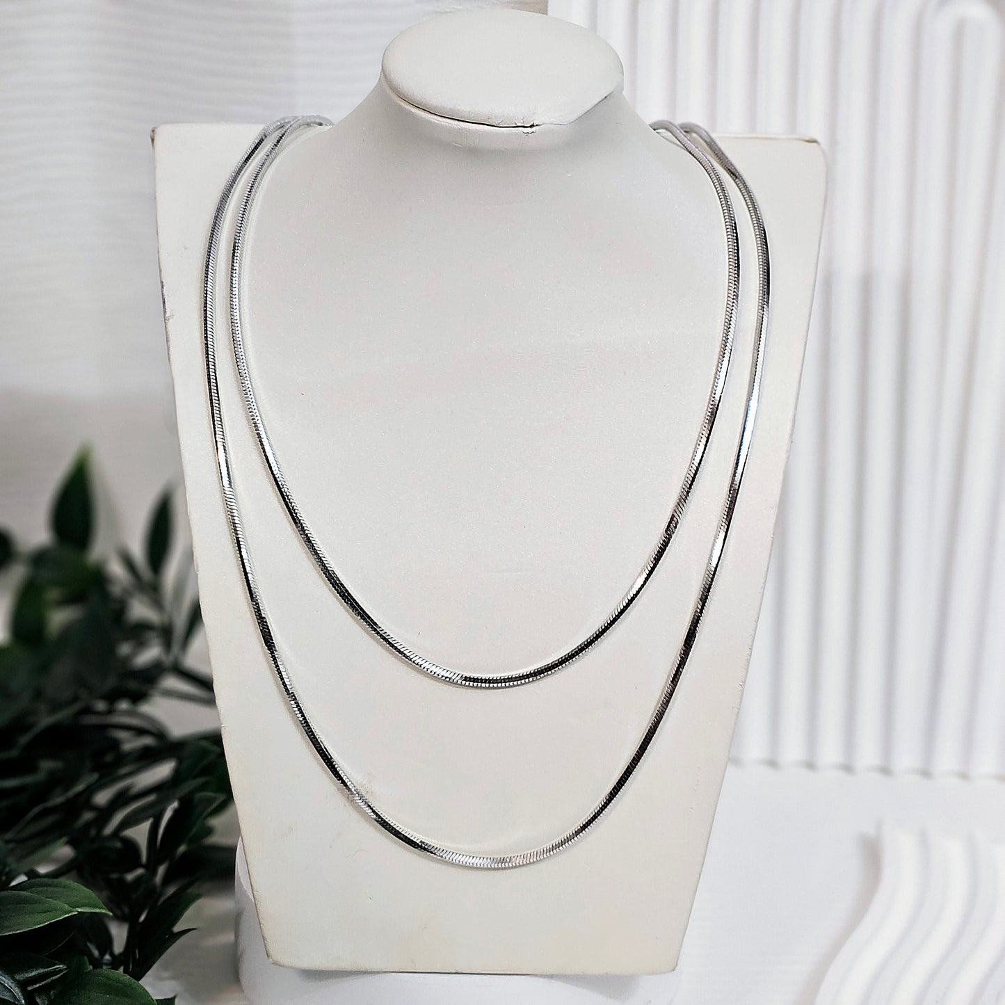 3mm Long Snake Chain - Silver
