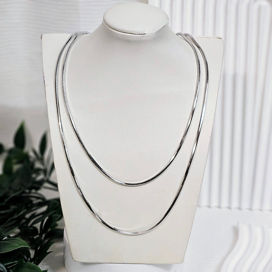 3mm Long Snake Chain - Silver