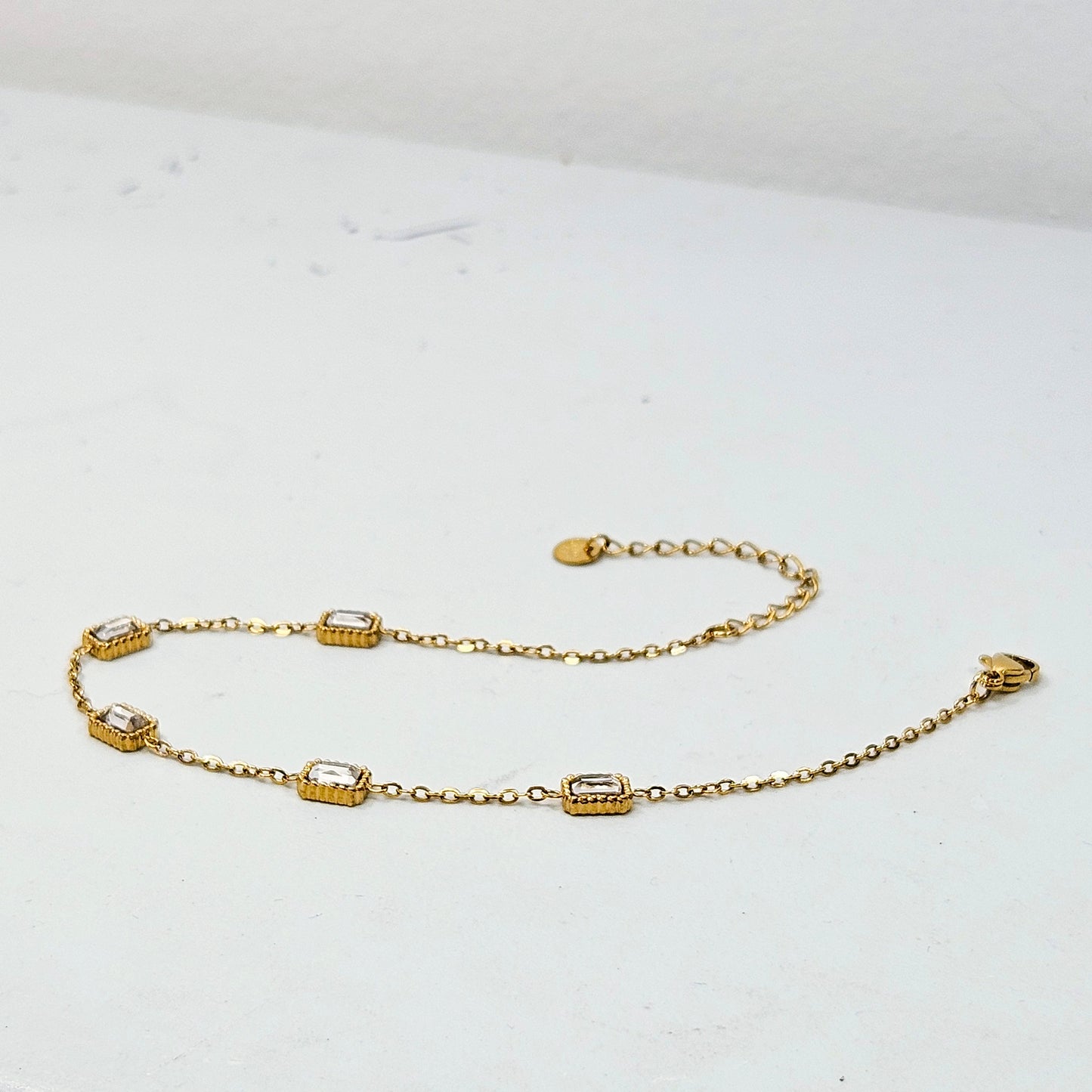 Rectangle Satellite Anklet - Gold