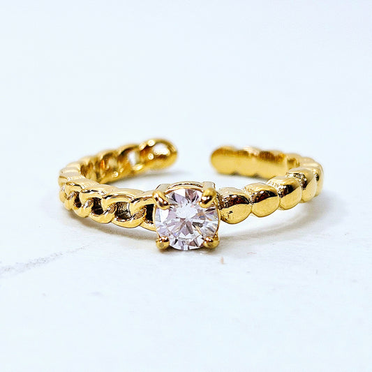 Braided Gem Open Ring