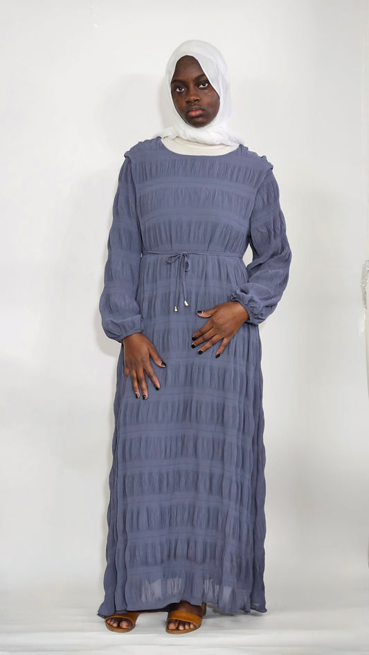 Ripple Dress - Denim Dark Blue