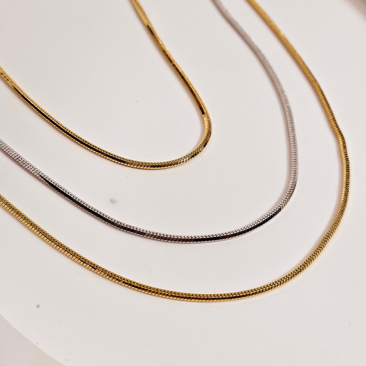 Triple Layered Necklace - Silver & Gold