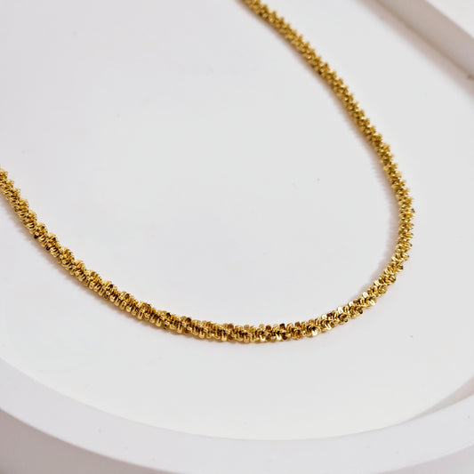 Fuzzy Dainty Thin Necklace - Gold